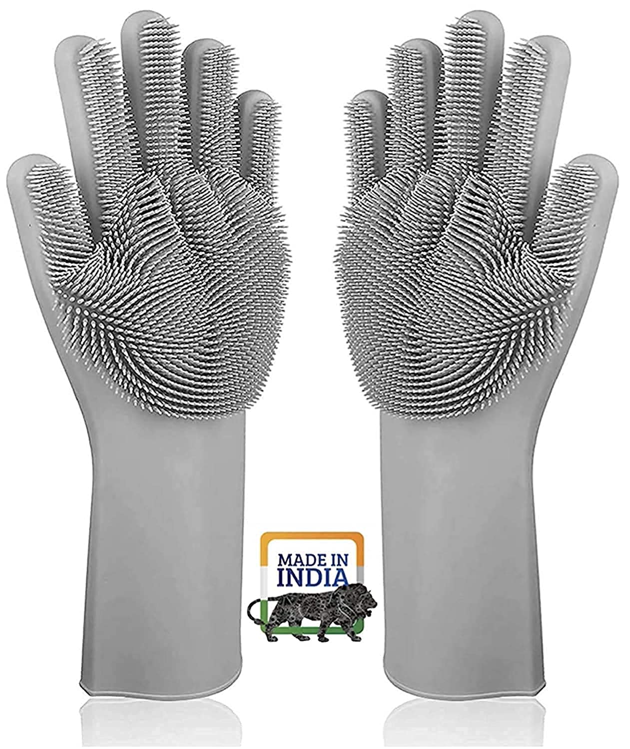 Magic Silicone Cleaning Dish Washing Gloves With Cleaning Brush(Multicolor), Kitchen Wash, Housekeeping Scrubbing Gloves askddeal.com